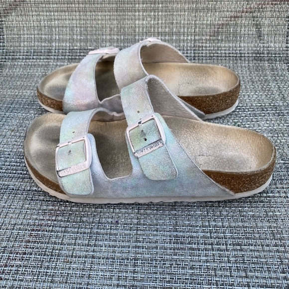 Birkenstock Arizona Vegan Slide Sandal Women’s Iridescent Light Rose 5.5 US/36EU - Picture 9 of 14